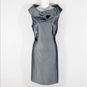Antonio Melani gray metallic fold over dress